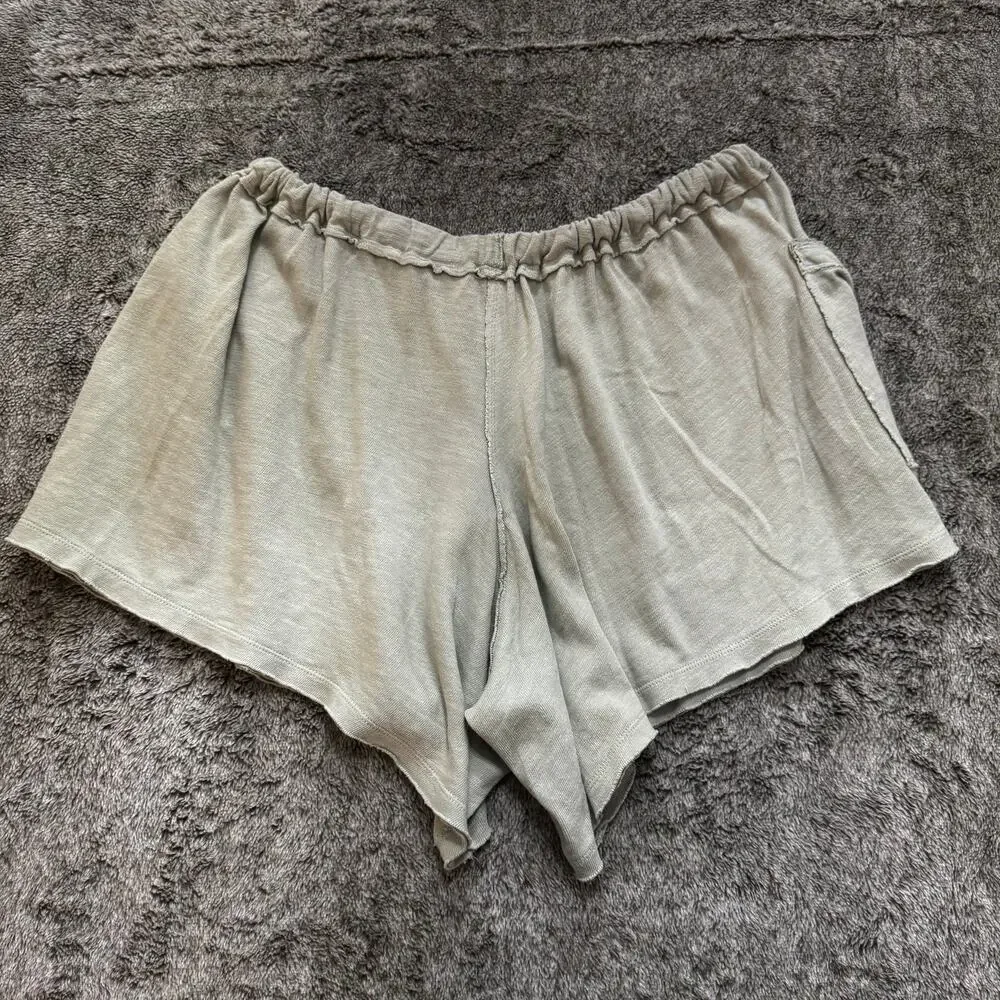 Free People Linen Shorts Women's Medium Light Green